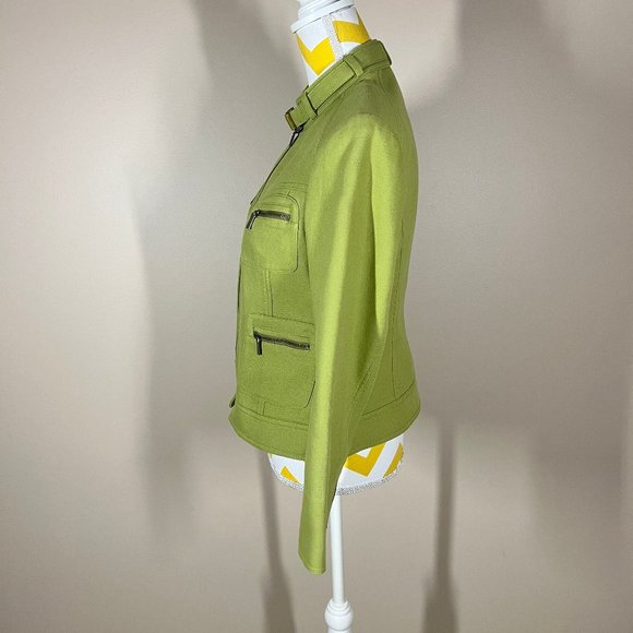 NWT Worth Cotton Full Zip Messenger Jacket • Green • Size 8P - Picture 6 of 11